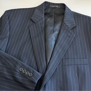 Lauren Ralph Lauren‎ Men’s Wool Navy Striped Jacket Blazer 42L